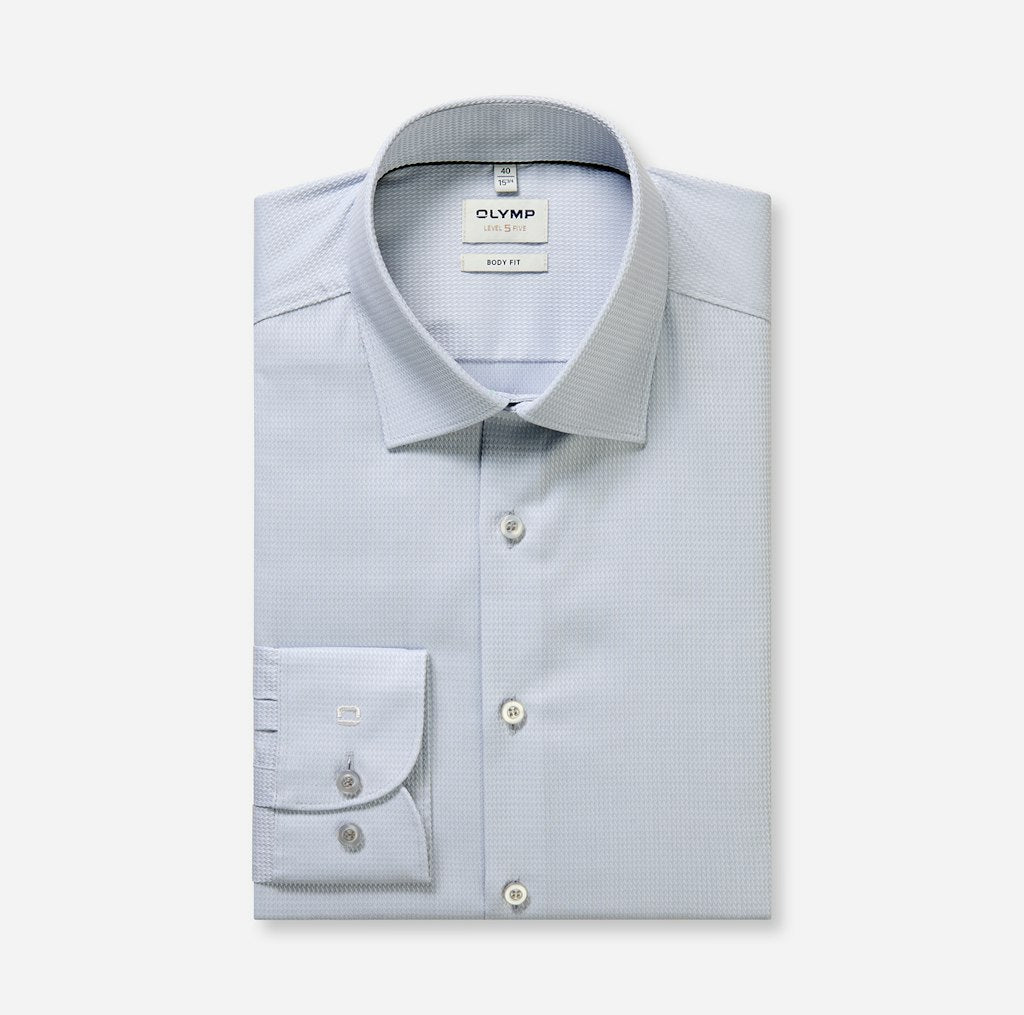Olymp Herren Hemden lang  Silbergrau