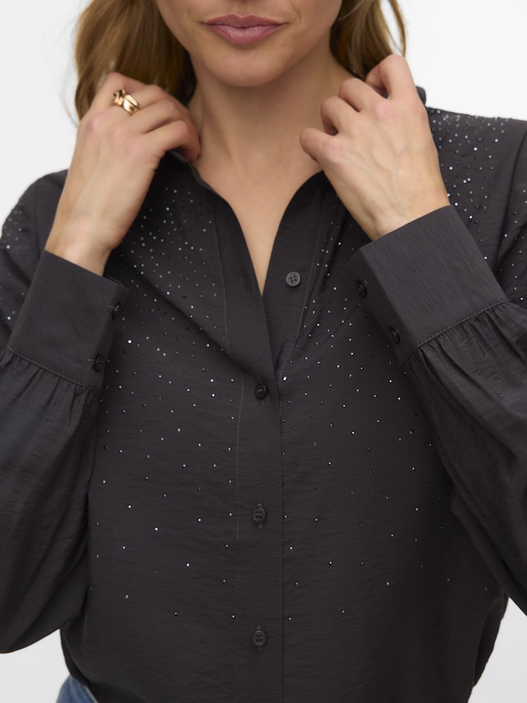 Vero Moda Damen Blusen Asphalt/Asphalt