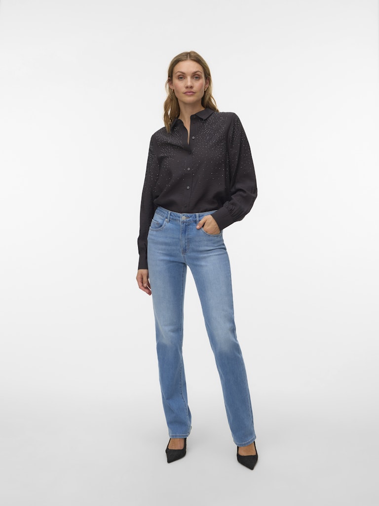 Vero Moda Damen Blusen Asphalt/Asphalt