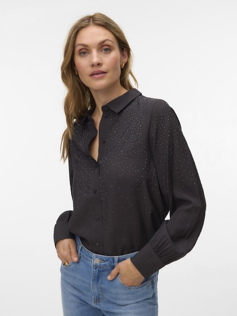 Vero Moda Damen Blusen Asphalt/Asphalt