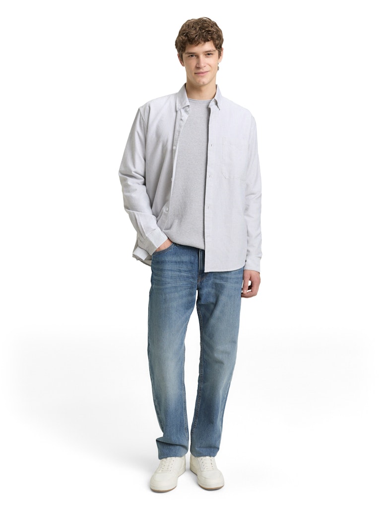 Tom Tailor denim Herren Hemden lang White Small Str