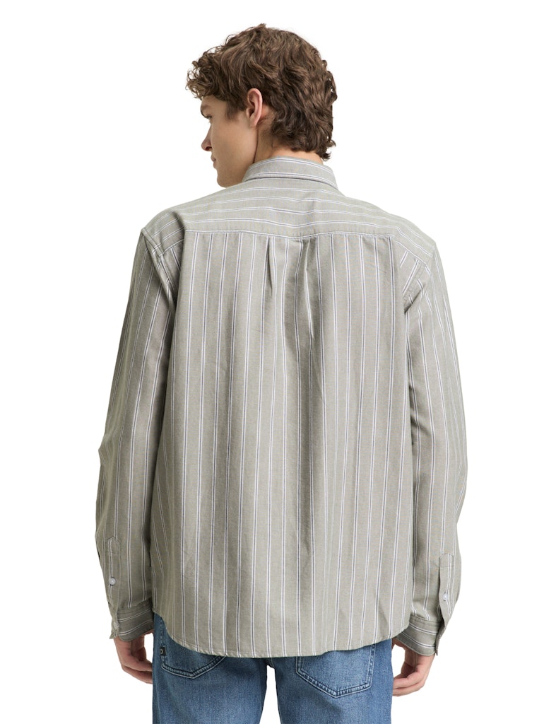 Tom Tailor denim Herren Hemden lang Olive Big Strip