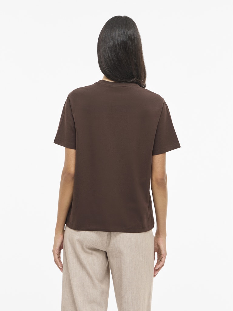 Vila Damen T-Shirts Coffee Bean/Emb