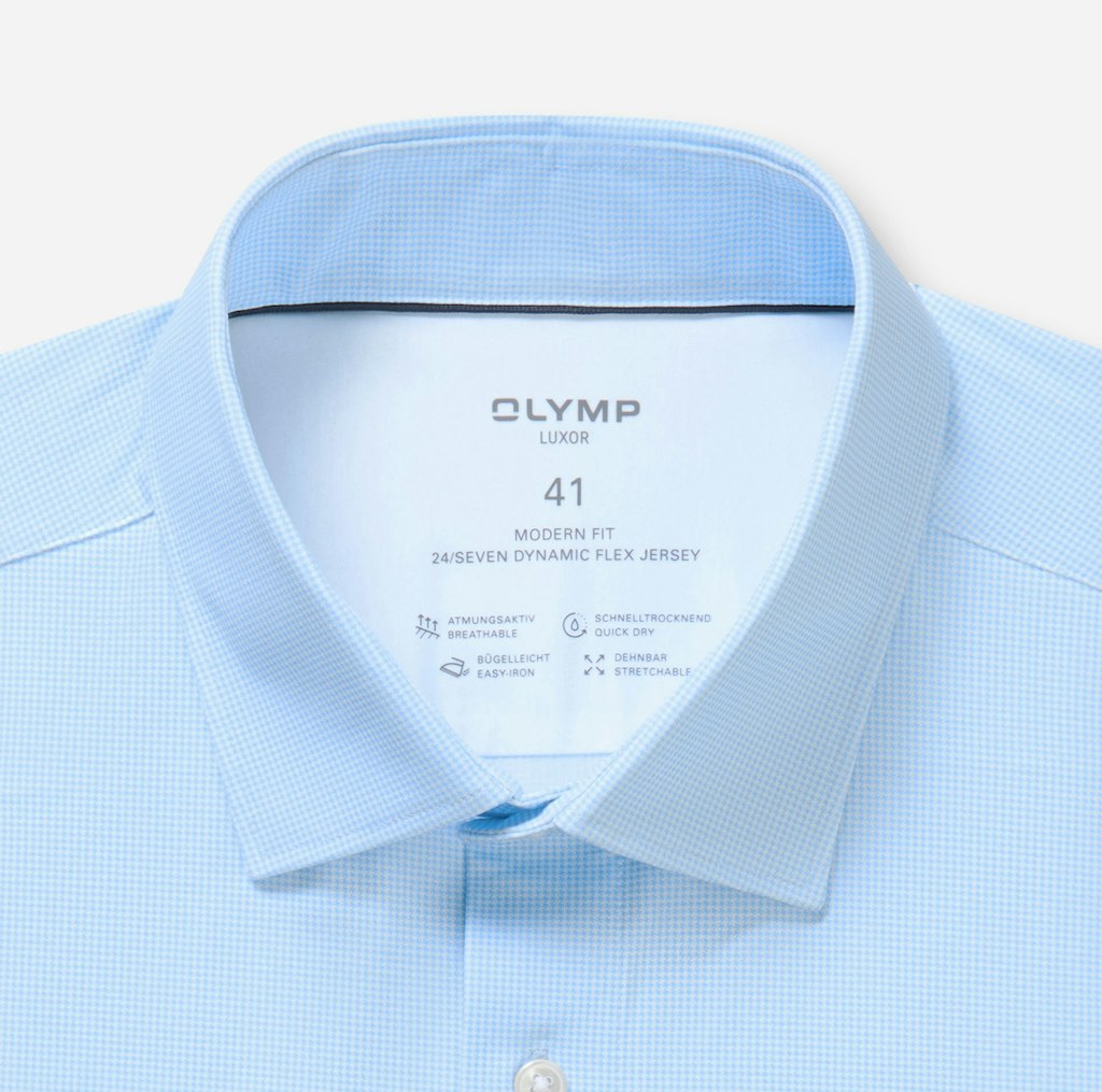 Olymp Herren Hemden lang  Bleu