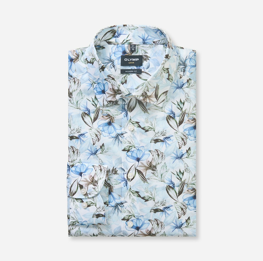 Olymp Herren Hemden lang  Bleu