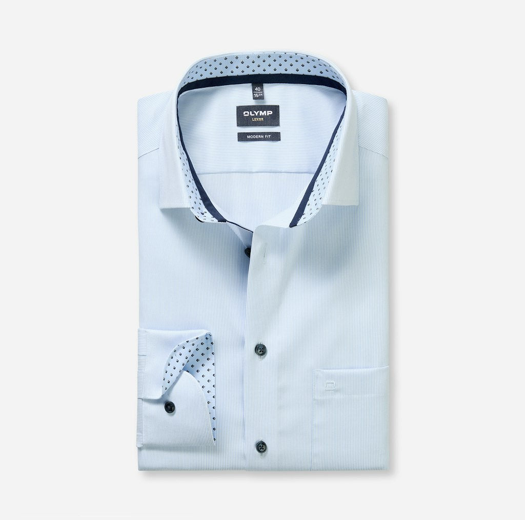 Olymp Herren Hemden lang  Bleu