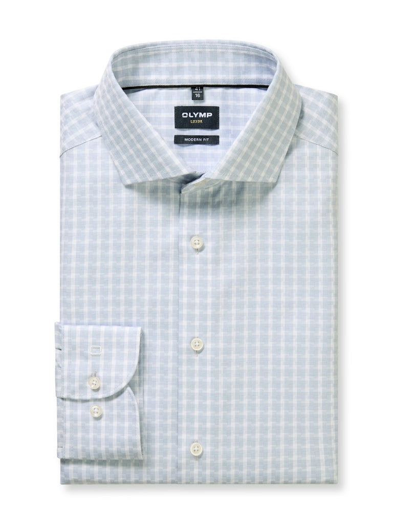 Olymp Herren Hemden lang  Silbergrau