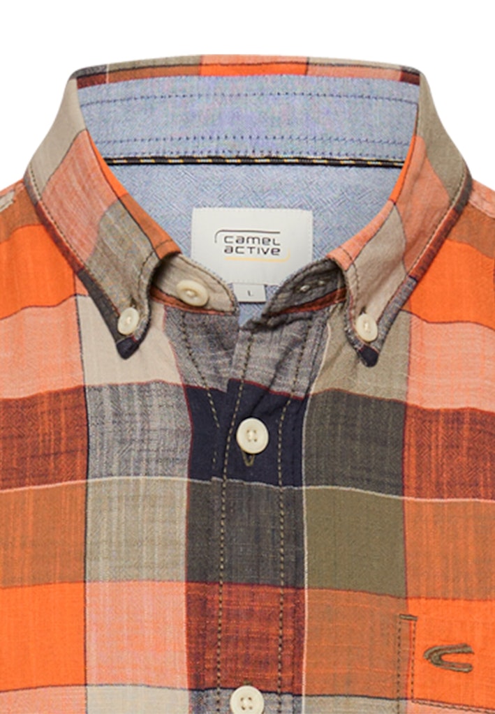 Camel active Herren Hemden kurz  Burned Orang