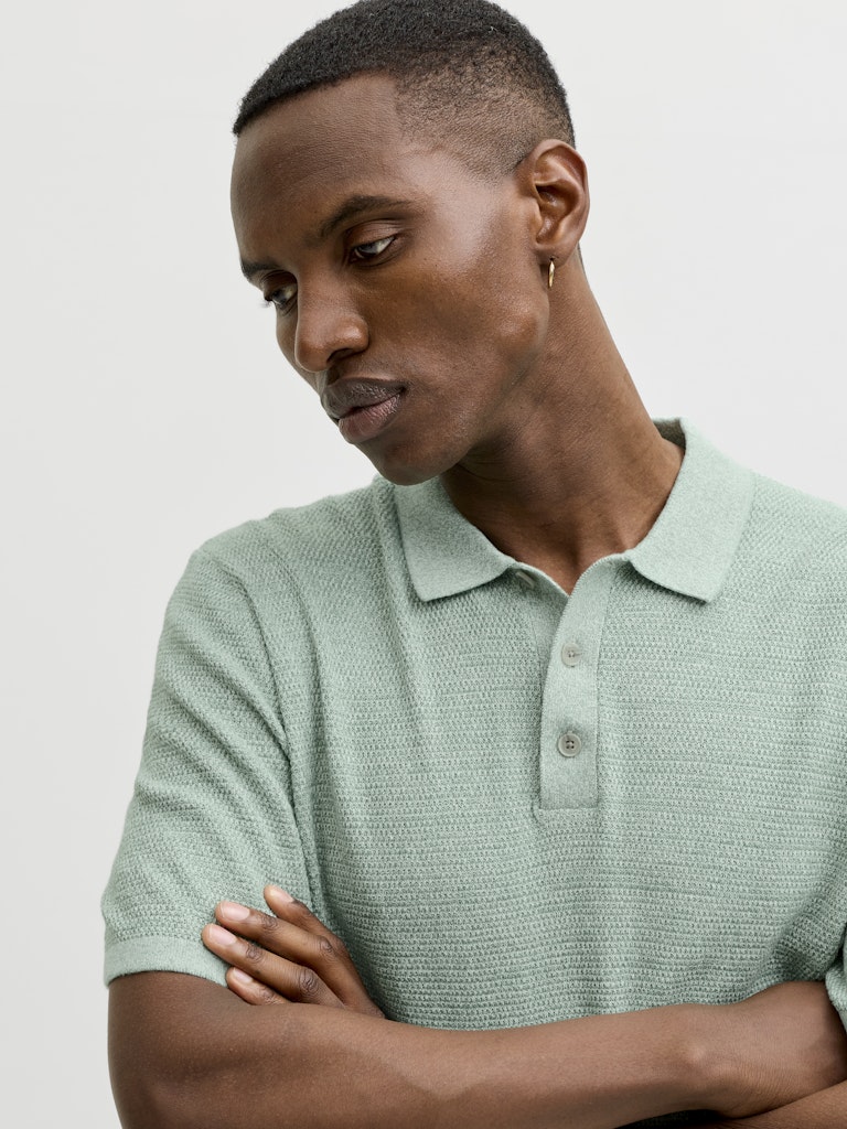 Jack & Jones Herren Polo-Shirts Granite Green/W