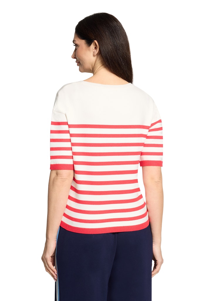 Cartoon Damen Pullover Cream/Red