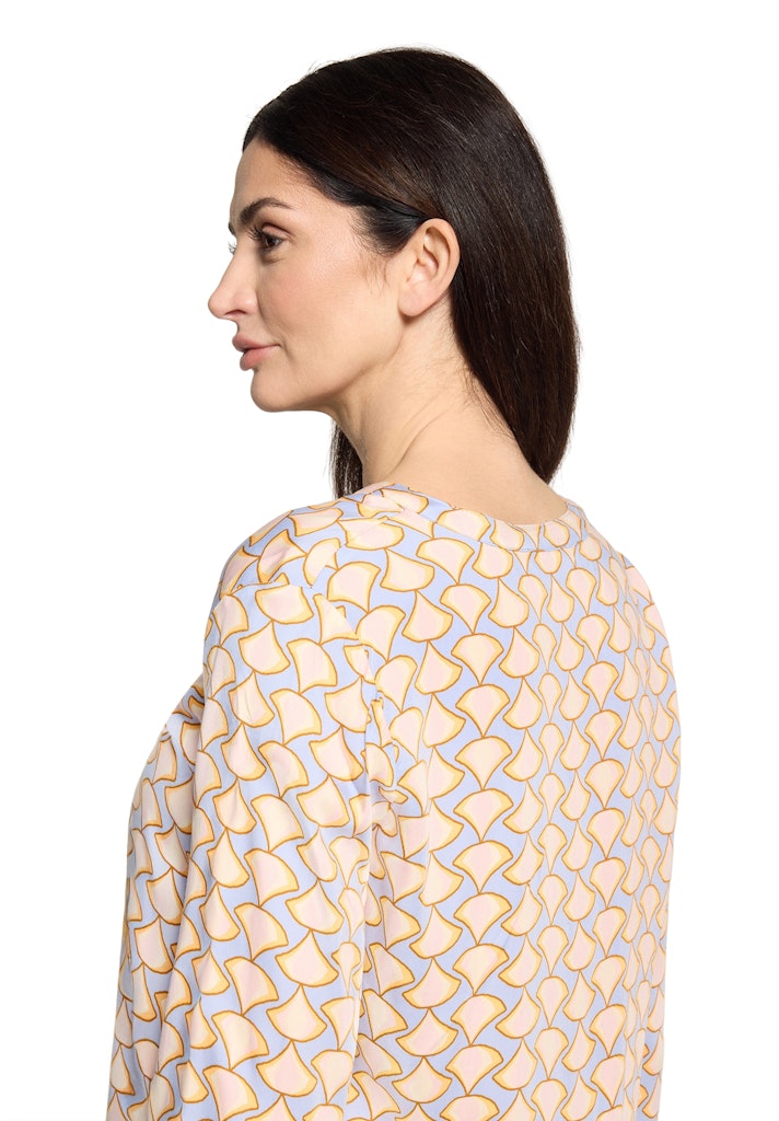 Cartoon Damen Blusen Blue/Apricot
