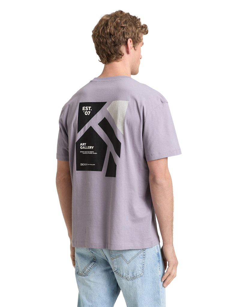Tom Tailor denim Herren T-Shirts kurz Soft Lilac Grey