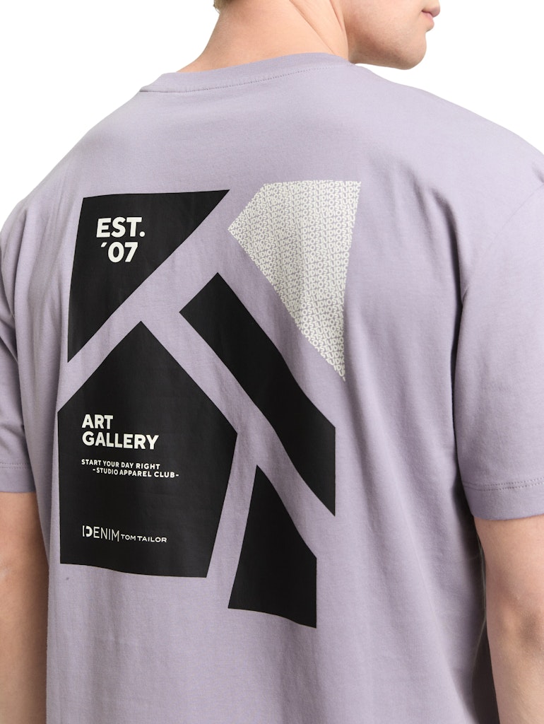 Tom Tailor denim Herren T-Shirts kurz Soft Lilac Grey