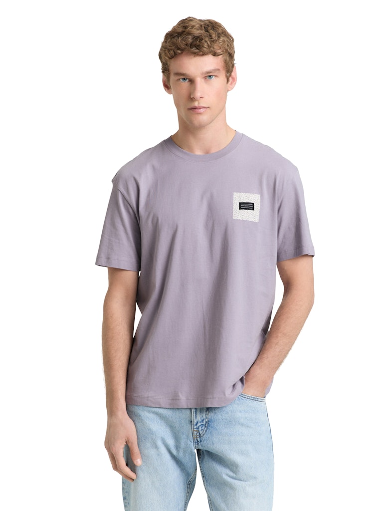 Tom Tailor denim Herren T-Shirts kurz Soft Lilac Grey