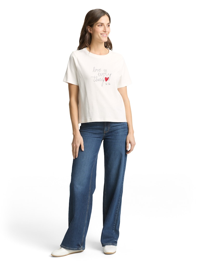 Tom Tailor Damen T-Shirts Whisper White