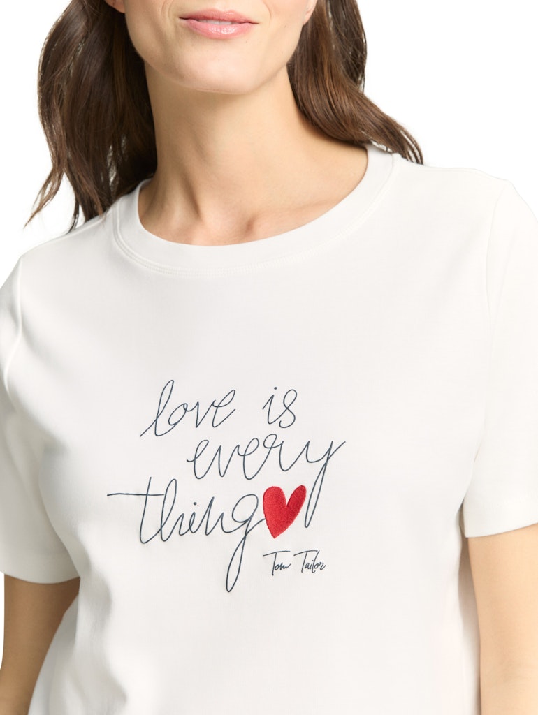 Tom Tailor Damen T-Shirts Whisper White