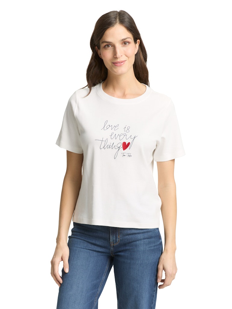 Tom Tailor Damen T-Shirts Whisper White
