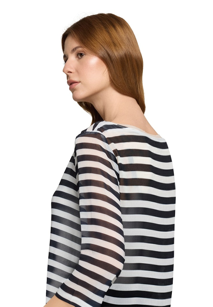 Betty & Co Damen T-Shirts Dark Blue/Cream