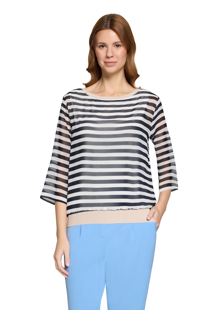 Betty & Co Damen T-Shirts Dark Blue/Cream