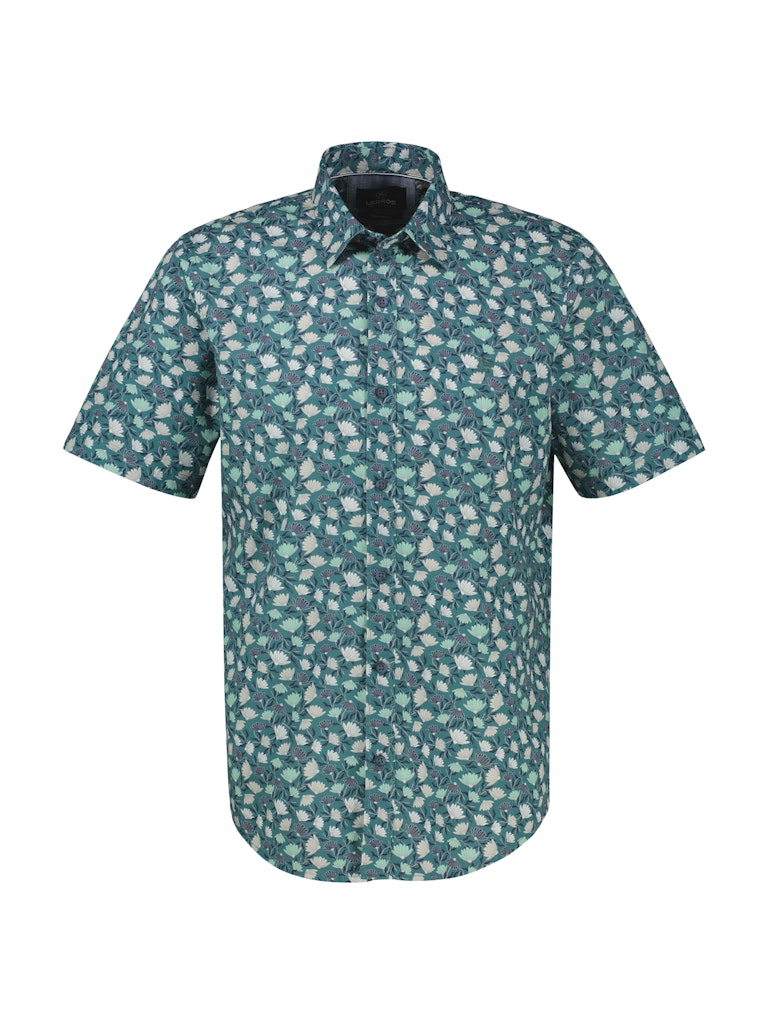 Lerros Herren Hemden kurz Soft Teal