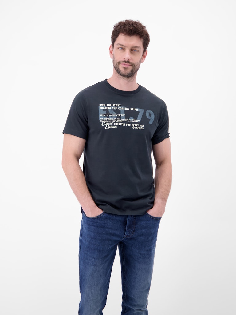 Lerros Herren T-Shirts kurz Classic Navy