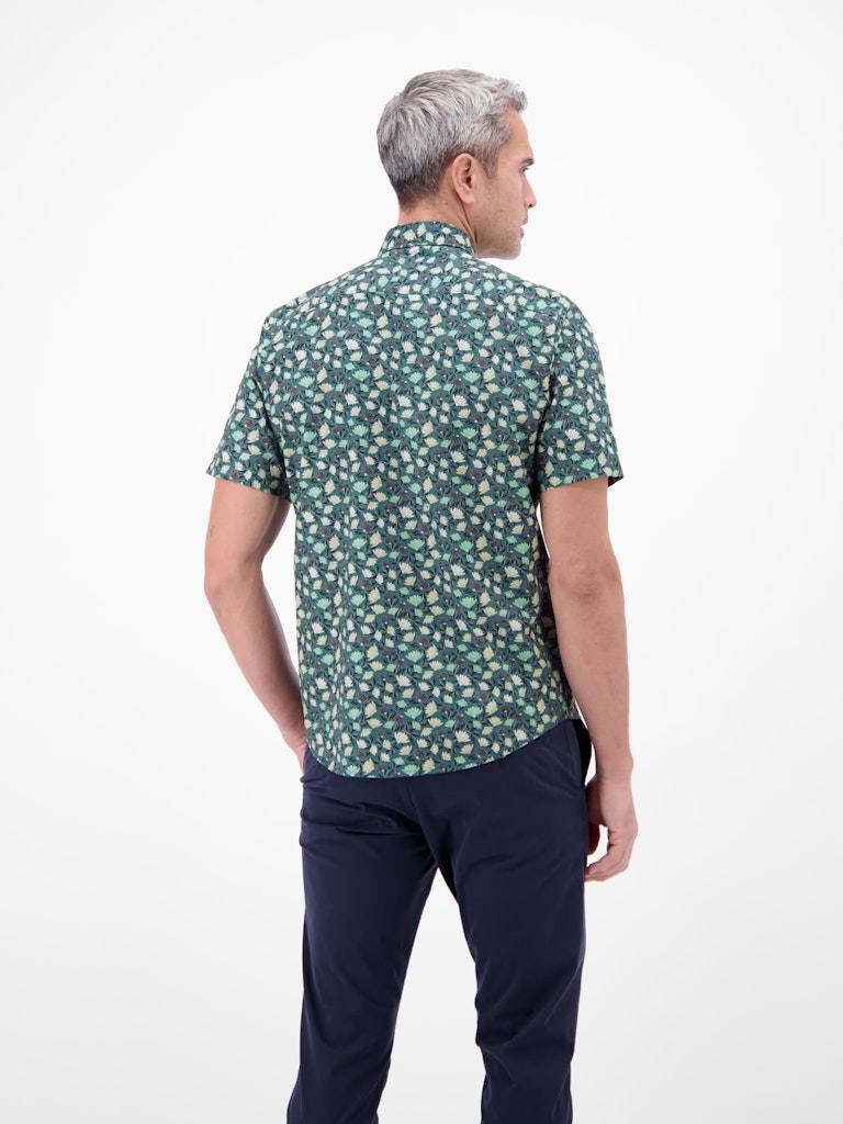 Lerros Herren Hemden kurz Soft Teal