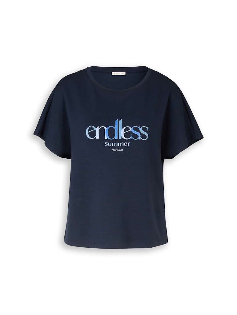 Tom Tailor Damen T-Shirts Sky Captain Blu