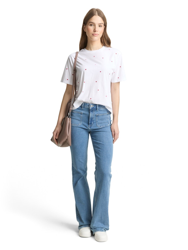 Tom Tailor denim Damen T-Shirts White Red Heart