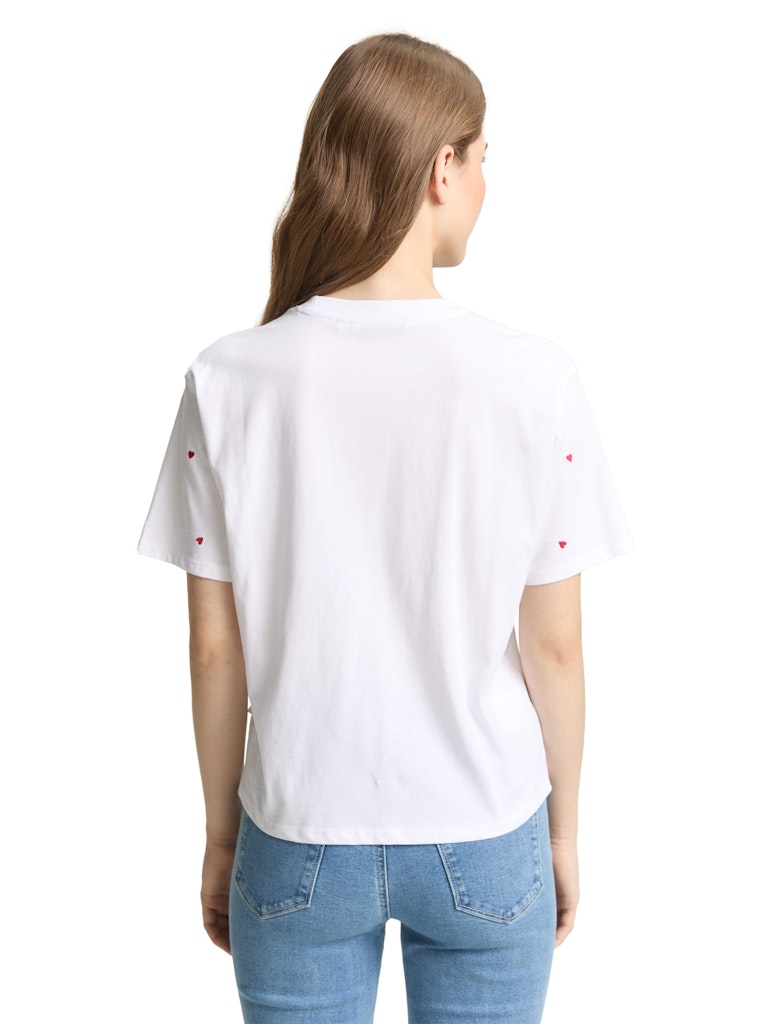 Tom Tailor denim Damen T-Shirts White Red Heart