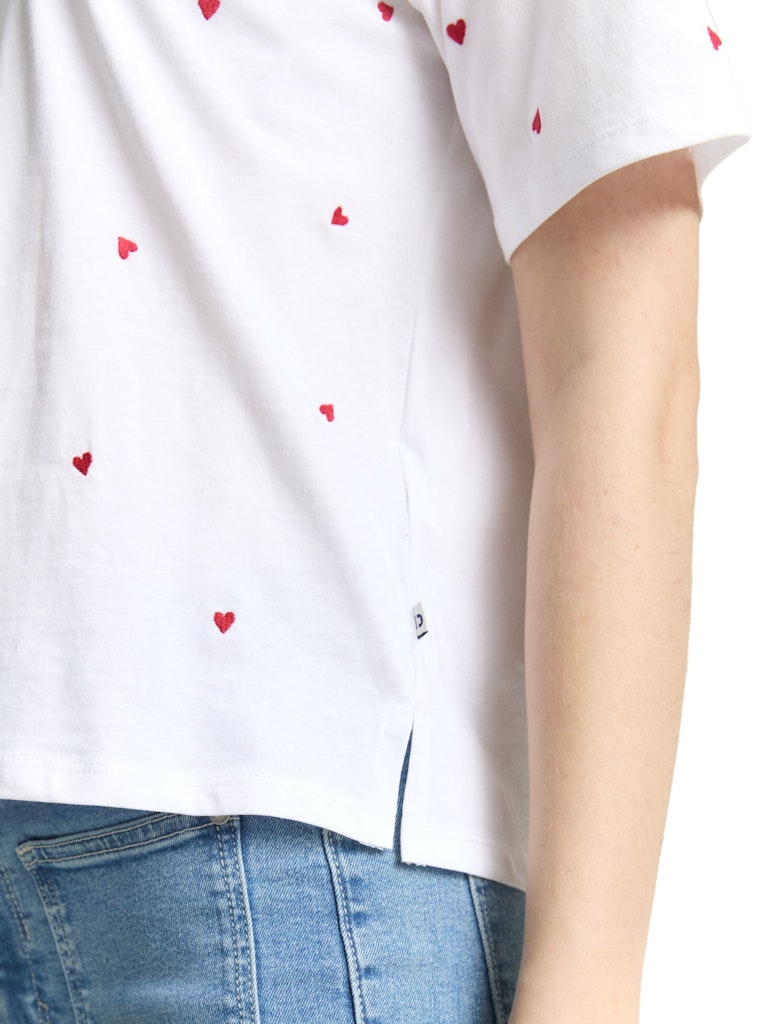 Tom Tailor denim Damen T-Shirts White Red Heart