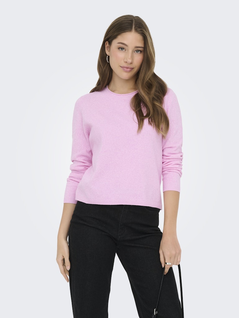 only Damen Pullover Super Pink/Mela