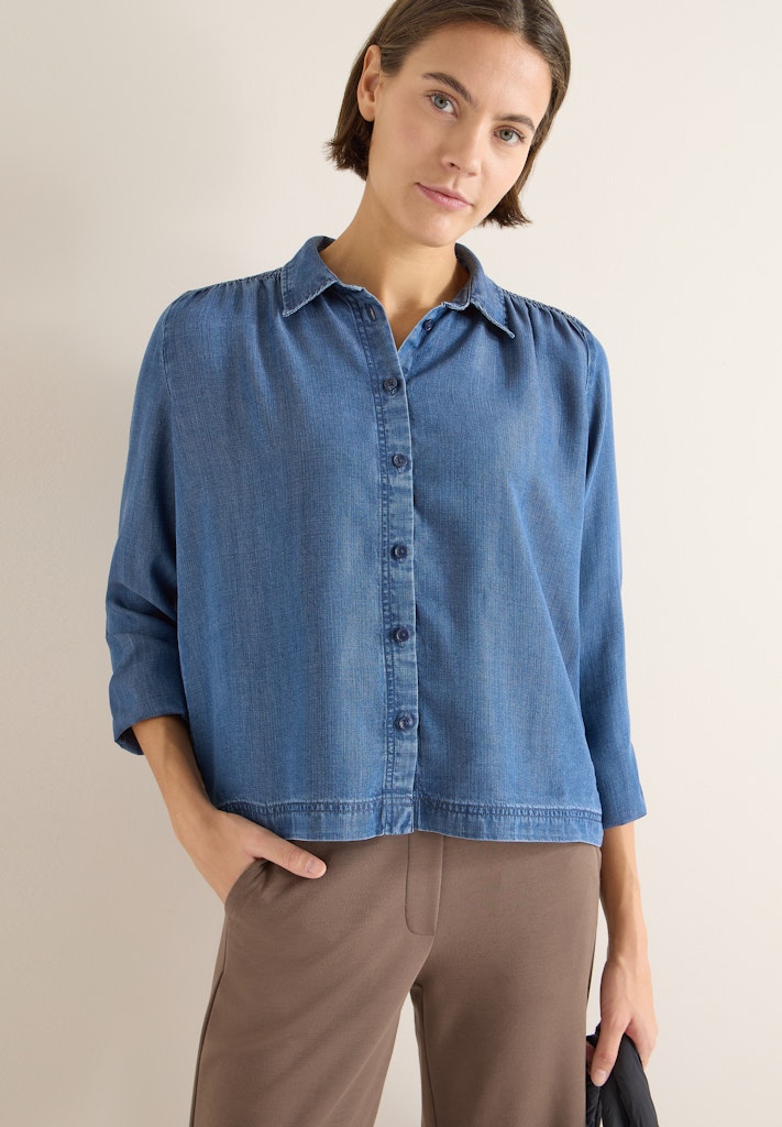 Cecil Damen Blusen Mid Blue