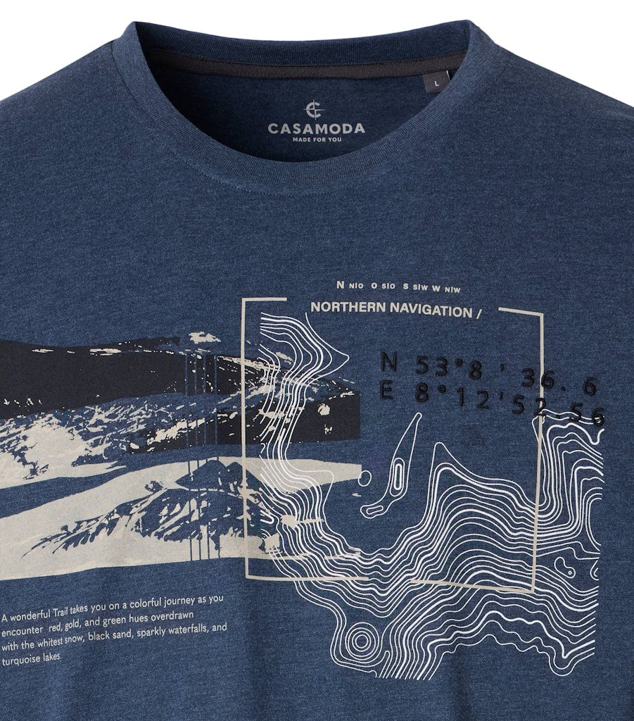 Casa Moda Herren T-Shirts kurz  Blau