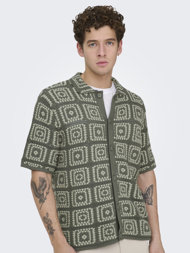 Only & Sons Herren Polo-Shirts Castor Gray/Sea