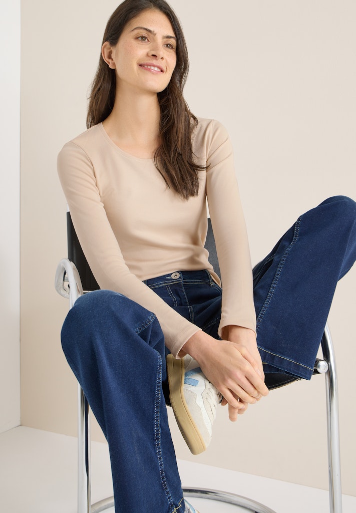 Cecil Damen T-Shirts Pearl Bei