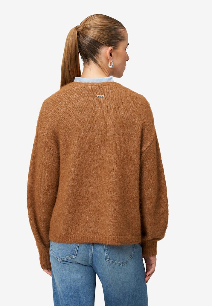 Zero Damen Strickjacken Camel Mouline