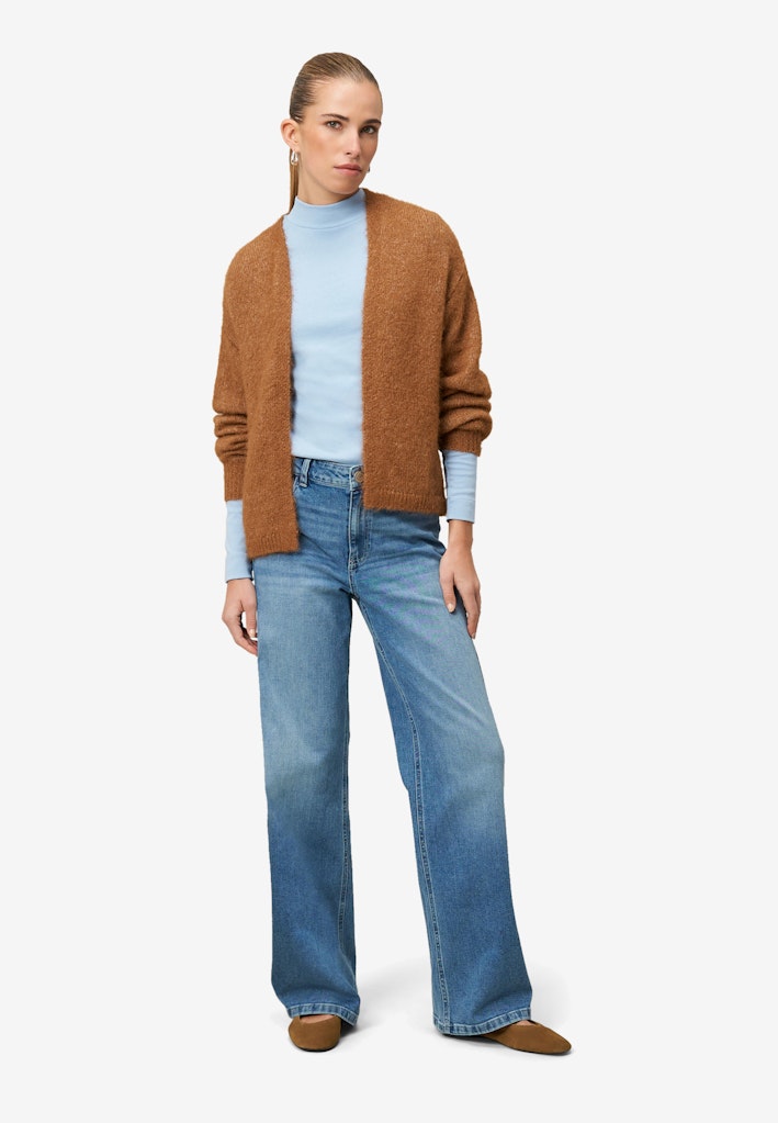 Zero Damen Strickjacken Camel Mouline