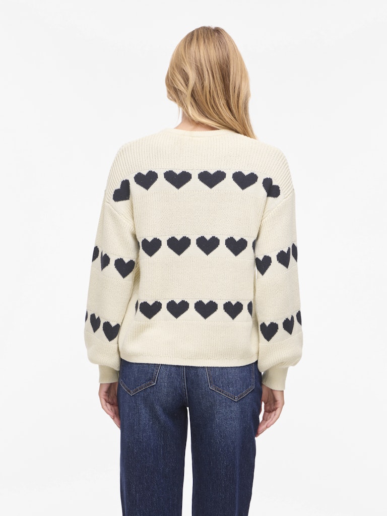 Vila Damen Pullover Birch/Navy Blaz