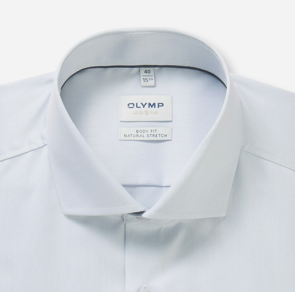 Olymp Herren Hemden lang  Silbergrau