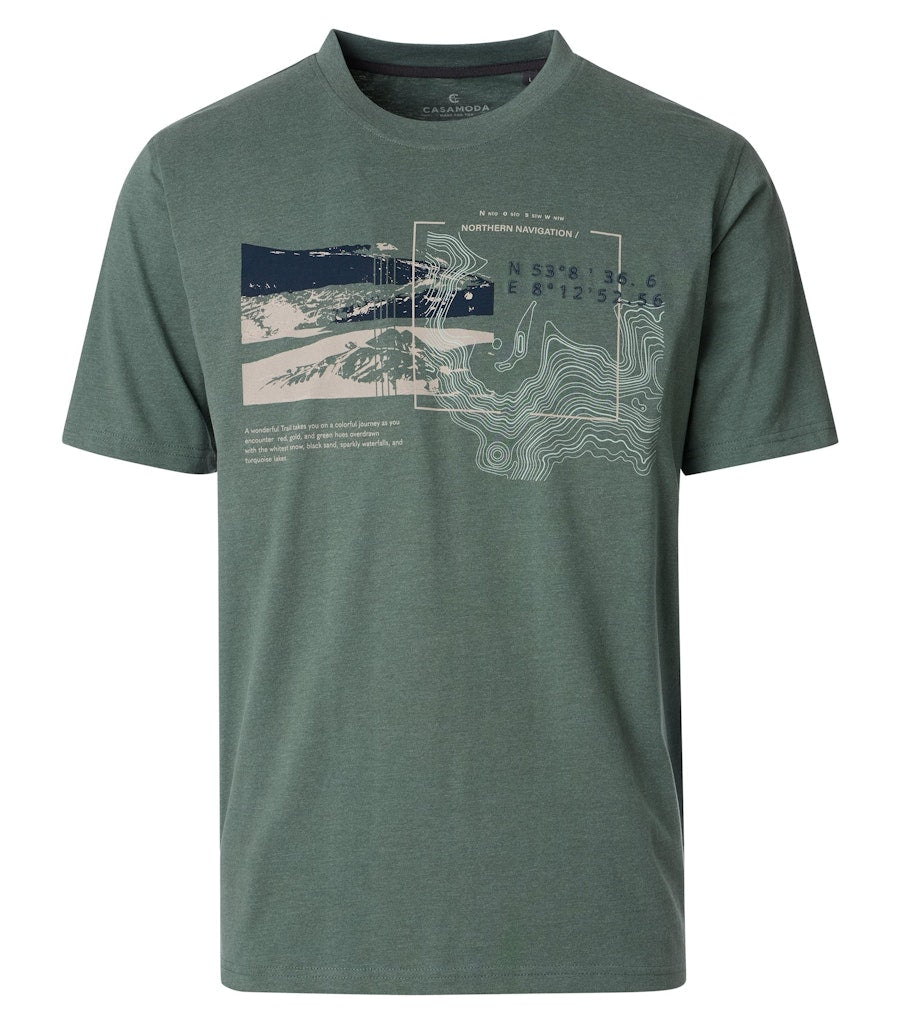 Casa Moda Herren T-Shirts kurz  Gruen