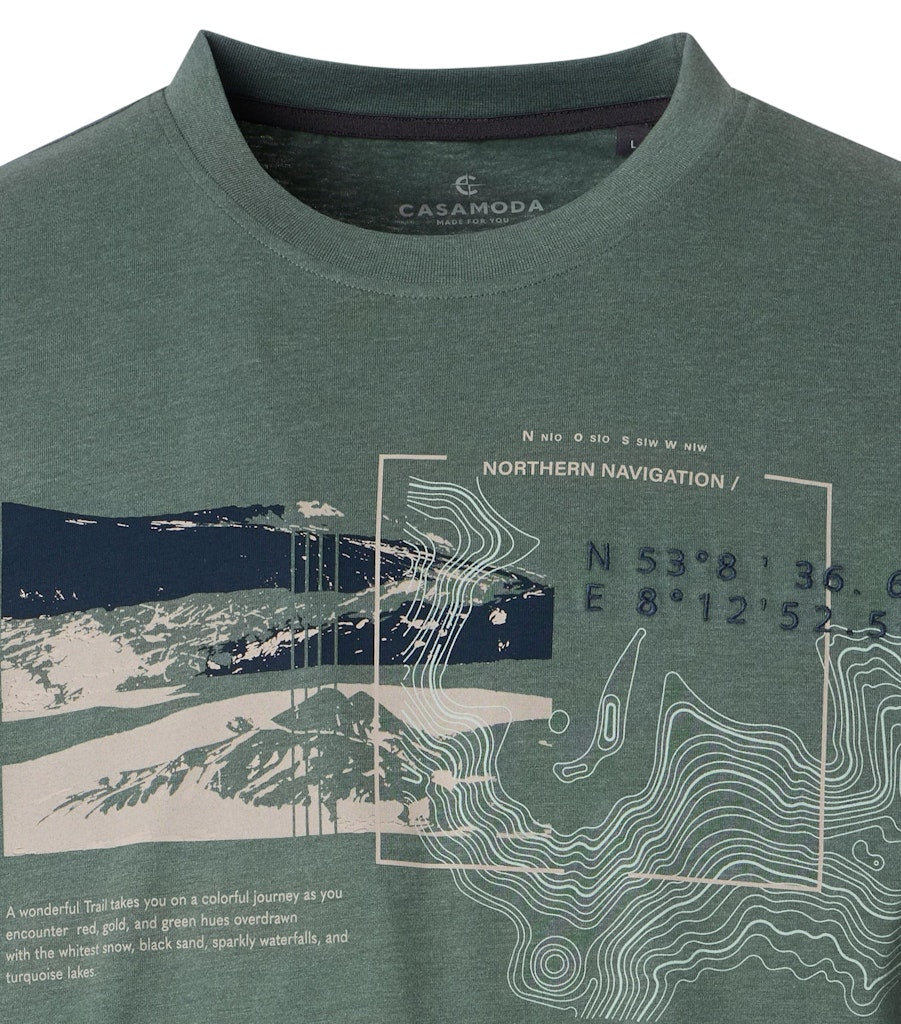 Casa Moda Herren T-Shirts kurz  Gruen