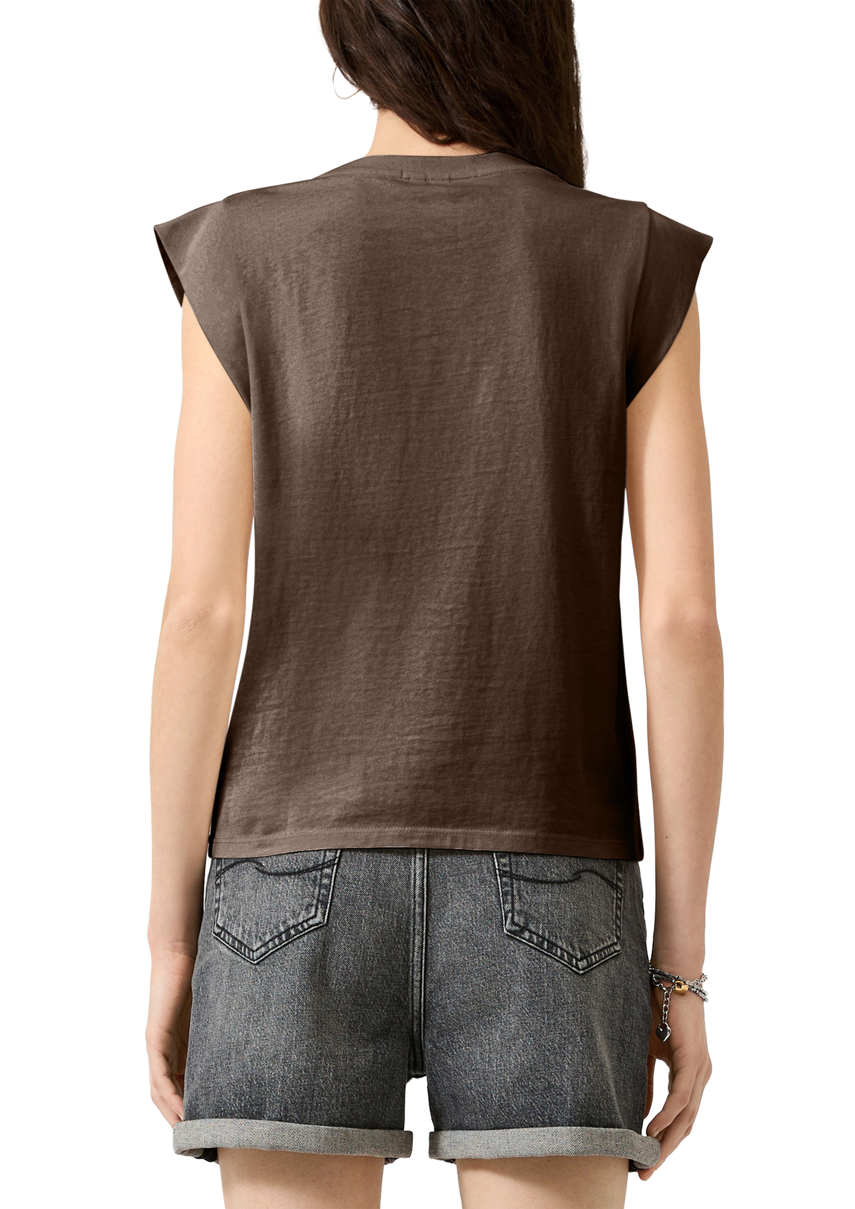 QS by S.Oliver Damen T-Shirts Brown