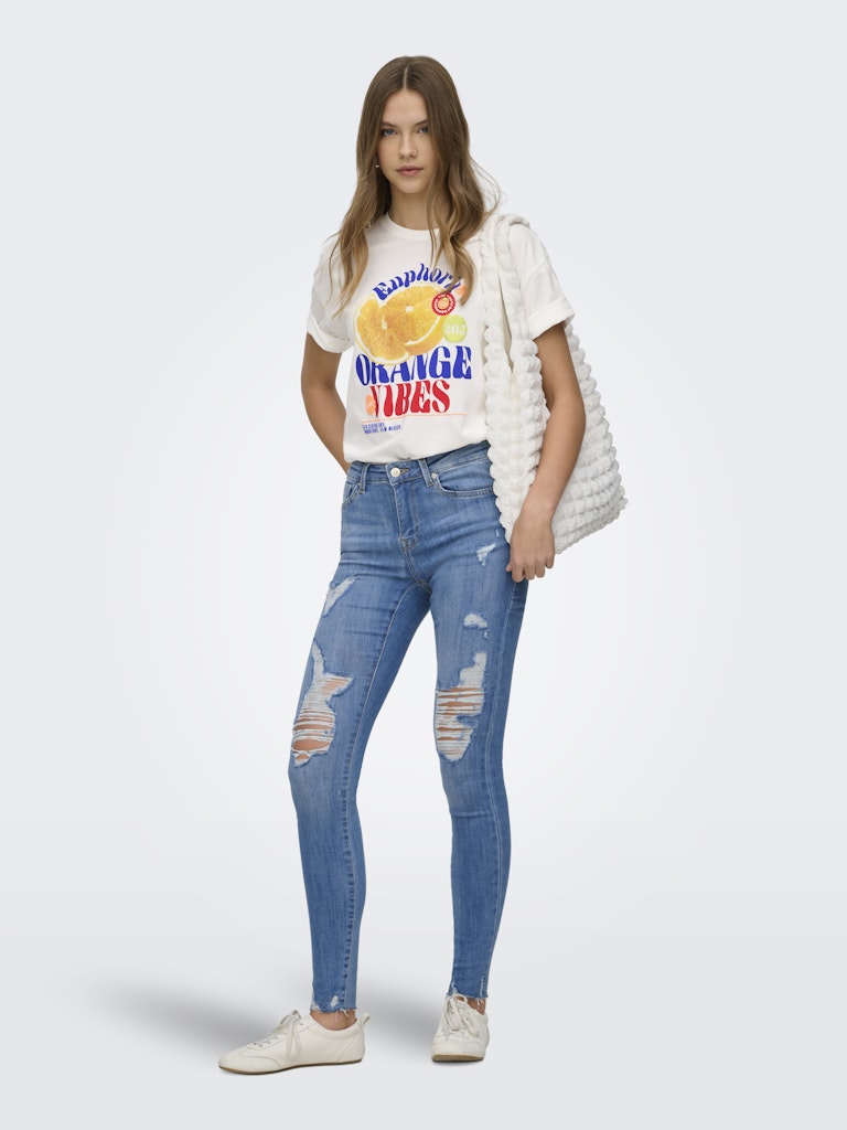 only Damen T-Shirts Cloud Dancer/Or