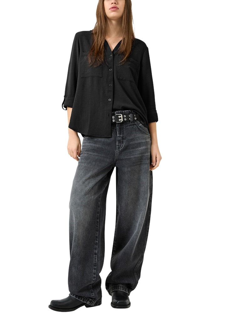 QS by S.Oliver Damen Blusen Grey/Black