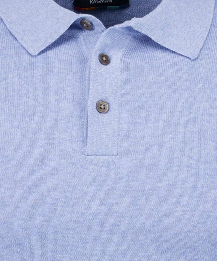 Ragman Herren Polo-Shirts  Hellblau