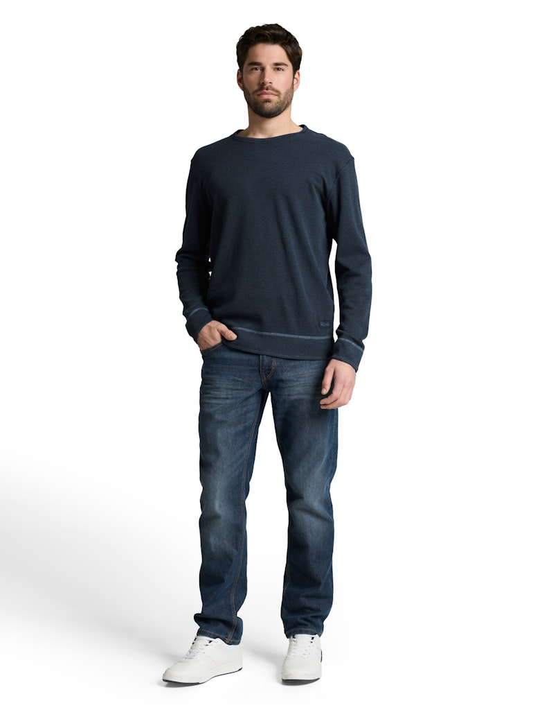 Tom Tailor Herren T-Shirts lang Sky Captain Blu
