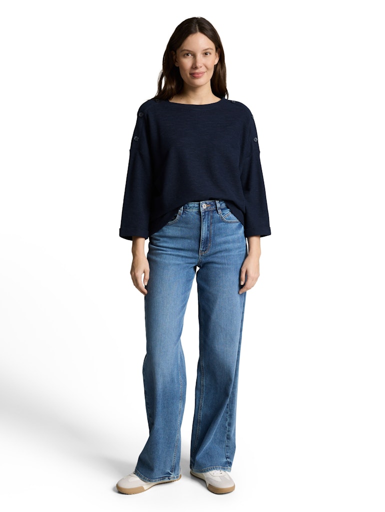 Tom Tailor Damen Tops Sky Captain Blu