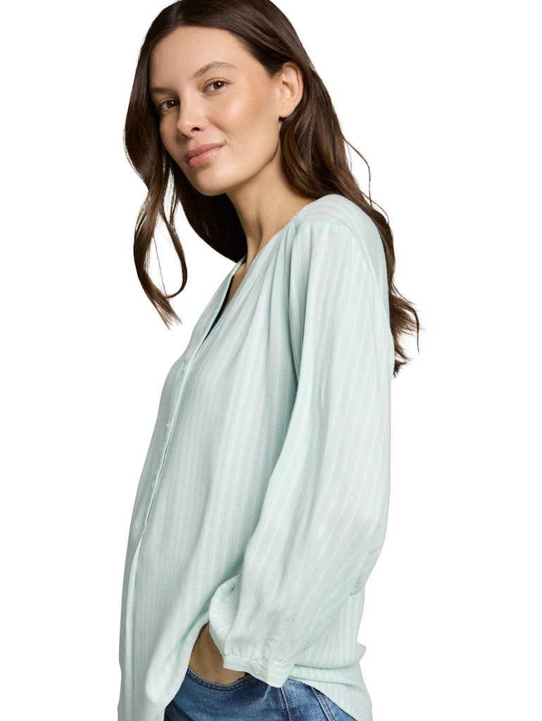 Tom Tailor Damen Blusen Blue Haze White