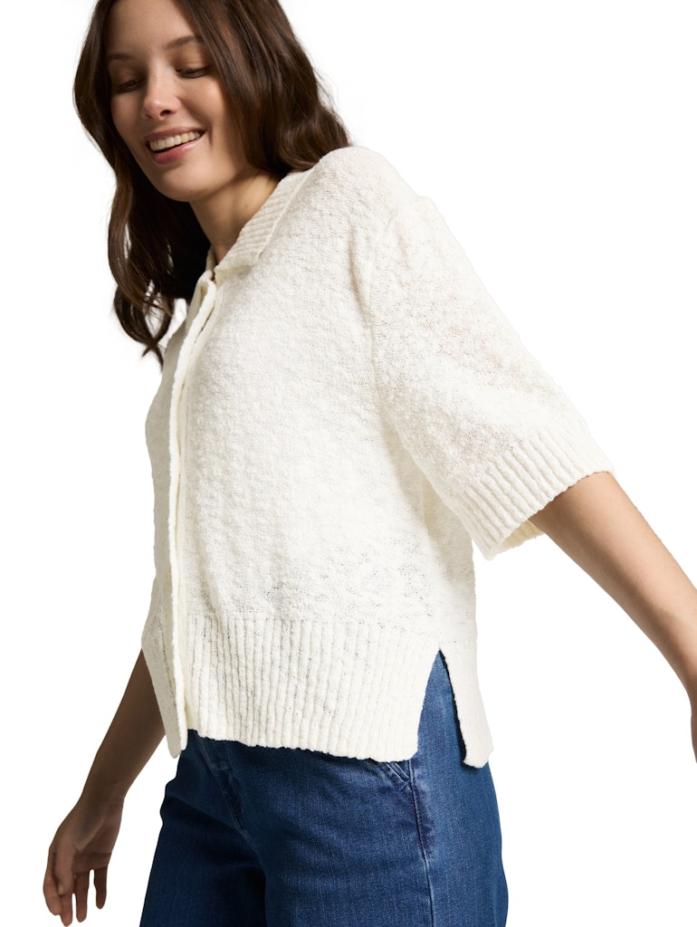 Tom Tailor Damen Strickjacken Whisper White
