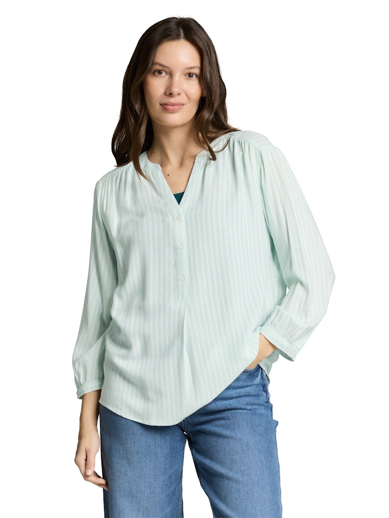 Tom Tailor Damen Blusen Blue Haze White
